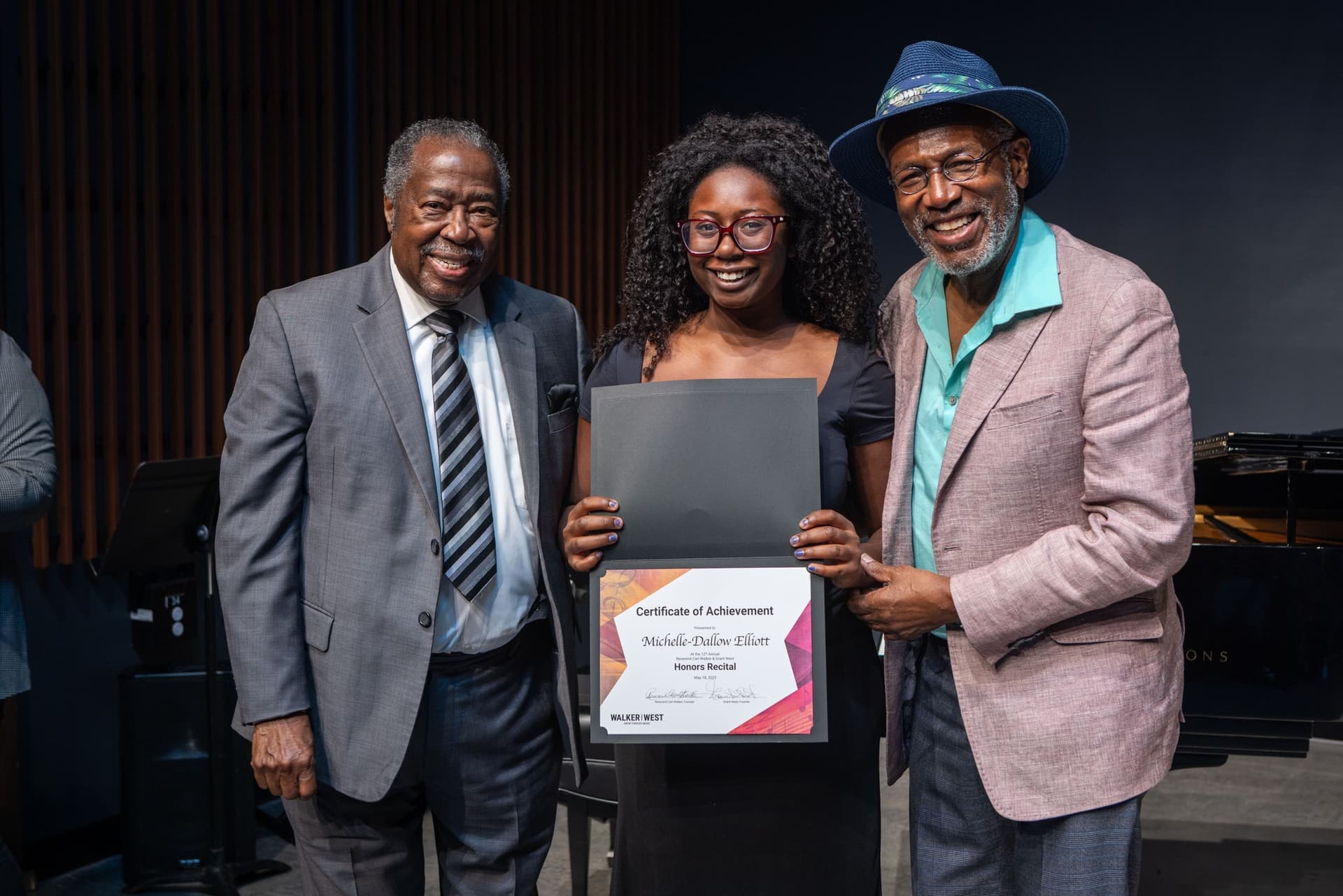 Michelle-Dallow Elliott receiving Honors Recital certificate at Walker West
