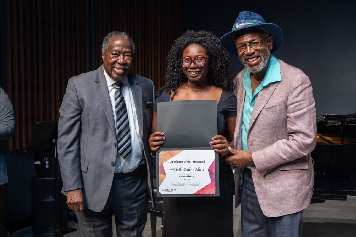 Michelle-Dallow Elliott receiving Honors Recital certificate at Walker West
